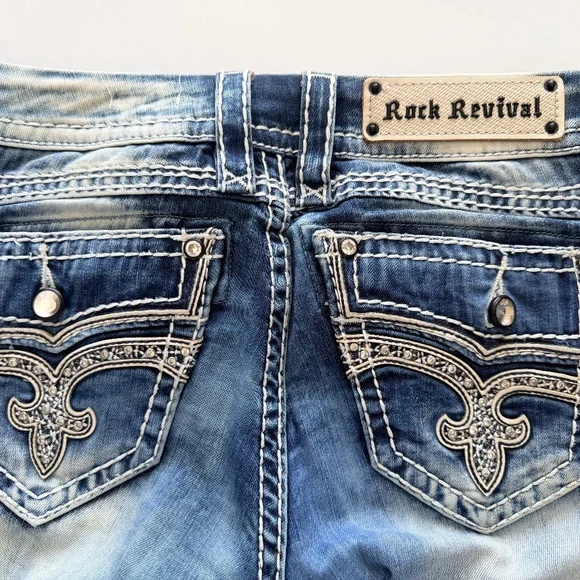 Rock Revival Aleaner jeans 26 Y2K low rise boot - Picture 4 of 16